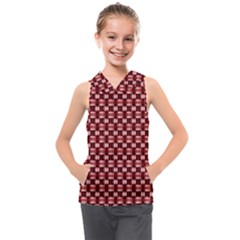 Red Kalider Kids  Sleeveless Hoodie