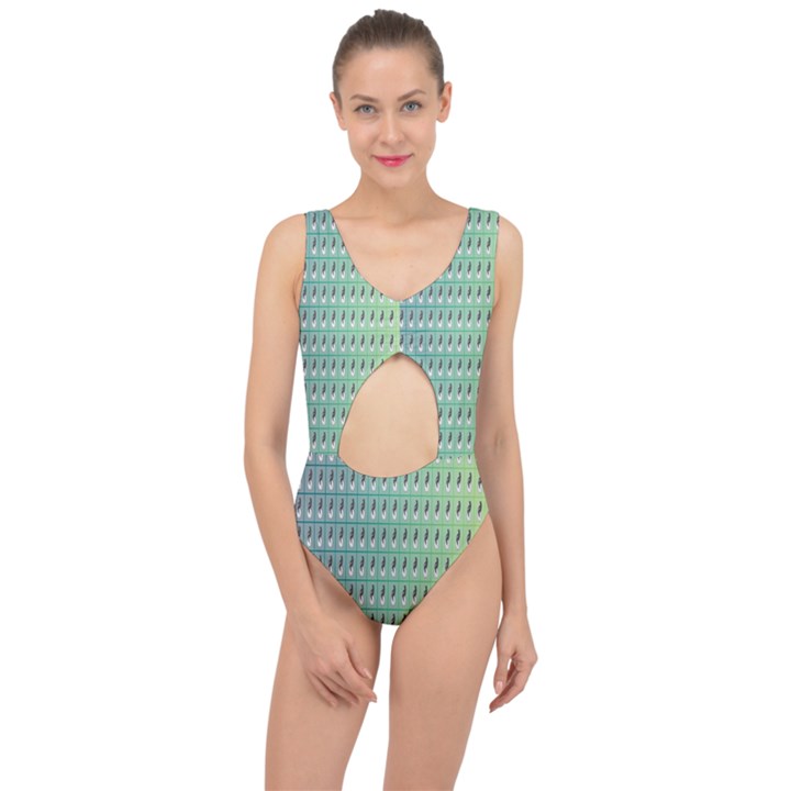 Polka Dots Center Cut Out Swimsuit