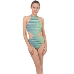 Polka Dots Halter Side Cut Swimsuit by Sparkle