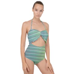 Polka Dots Scallop Top Cut Out Swimsuit by Sparkle