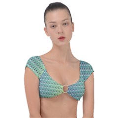 Polka Dots Cap Sleeve Ring Bikini Top by Sparkle