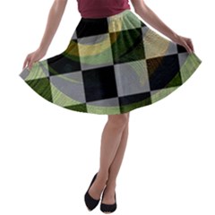 Digital Checkboard A-line Skater Skirt by Sparkle