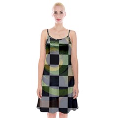 Digital Checkboard Spaghetti Strap Velvet Dress by Sparkle