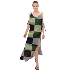 Digital Checkboard Maxi Chiffon Cover Up Dress by Sparkle