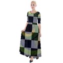 Digital Checkboard Half Sleeves Maxi Dress View1