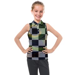 Digital Checkboard Kids  Sleeveless Polo Tee