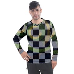 Digital Checkboard Men s Pique Long Sleeve Tee