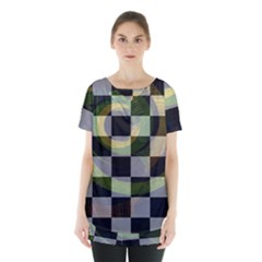 Circle Checks Skirt Hem Sports Top by Sparkle