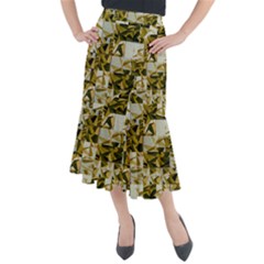 Array Random Gold Midi Mermaid Skirt by Sparkle