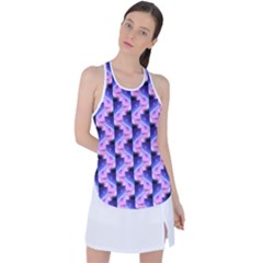 Digital Waves Racer Back Mesh Tank Top