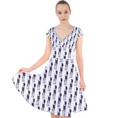 Deerlife Cap Sleeve Front Wrap Midi Dress