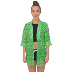 Knotty Ball Open Front Chiffon Kimono