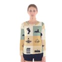 Egyptian Flat Style Icons Women s Long Sleeve Tee View1