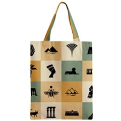 Egyptian Flat Style Icons Zipper Classic Tote Bag by Wegoenart