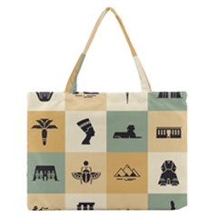 Egyptian Flat Style Icons Zipper Medium Tote Bag by Wegoenart