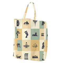 Egyptian Flat Style Icons Giant Grocery Tote by Wegoenart