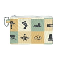 Egyptian Flat Style Icons Canvas Cosmetic Bag (medium)