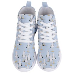 Cute Seagulls Seamless Pattern Light Blue Background Women s Lightweight High Top Sneakers by Wegoenart