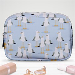 Cute Seagulls Seamless Pattern Light Blue Background Make Up Pouch (small) by Wegoenart