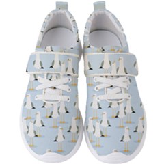 Cute Seagulls Seamless Pattern Light Blue Background Men s Velcro Strap Shoes by Wegoenart