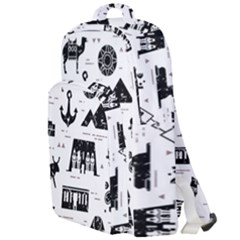 Dark Seamless Pattern Symbols Landmarks Signs Egypt Double Compartment Backpack by Wegoenart