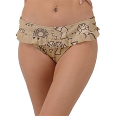 Egyptian Seamless Pattern Symbols Landmarks Signs Egypt Frill Bikini Bottom