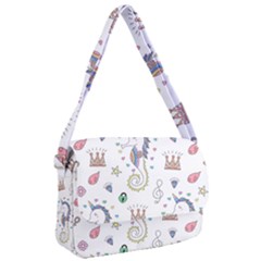 Seamless Pattern Cute Unicorn Cartoon Hand Drawn Courier Bag by Wegoenart