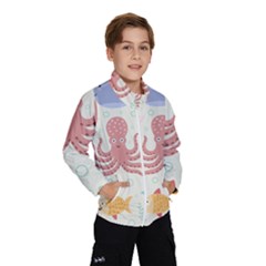 Underwater Seamless Pattern Light Background Funny Kids  Windbreaker by Wegoenart