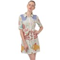 Underwater Seamless Pattern Light Background Funny Belted Shirt Dress View1