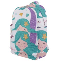 Set Cute Mermaid Seaweeds Marine Inhabitants Classic Backpack by Wegoenart