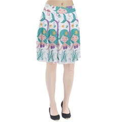 Set Cute Mermaid Seaweeds Marine Inhabitants Pleated Skirt by Wegoenart