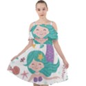 Set Cute Mermaid Seaweeds Marine Inhabitants Cut Out Shoulders Chiffon Dress View1