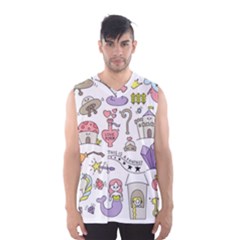 Fantasy Things Doodle Style Vector Illustration Men s Basketball Tank Top by Wegoenart