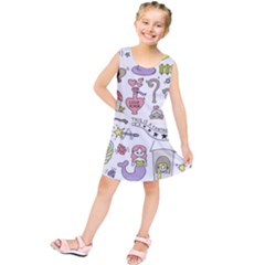 Fantasy Things Doodle Style Vector Illustration Kids  Tunic Dress by Wegoenart