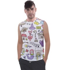 Fantasy Things Doodle Style Vector Illustration Men s Regular Tank Top