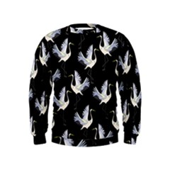 Crane Pattern Kids  Sweatshirt by Wegoenart