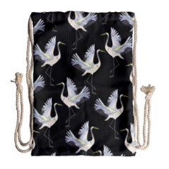 Crane Pattern Drawstring Bag (large) by Wegoenart