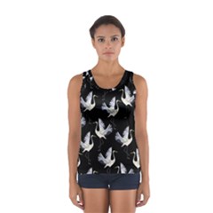 Crane Pattern Sport Tank Top  by Wegoenart