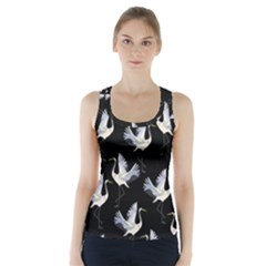 Crane Pattern Racer Back Sports Top by Wegoenart