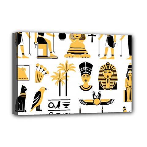 Egypt Symbols Decorative Icons Set Deluxe Canvas 18  X 12  (stretched) by Wegoenart