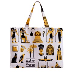 Egypt Symbols Decorative Icons Set Zipper Mini Tote Bag by Wegoenart