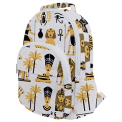 Egypt Symbols Decorative Icons Set Rounded Multi Pocket Backpack by Wegoenart