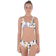 Egypt Symbols Decorative Icons Set Criss Cross Bikini Set by Wegoenart