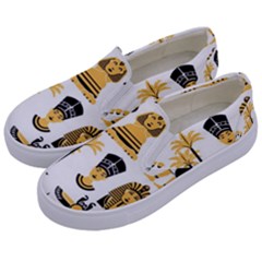 Egypt Symbols Decorative Icons Set Kids  Canvas Slip Ons