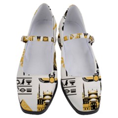 Egypt Symbols Decorative Icons Set Women s Mary Jane Shoes