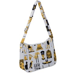 Egypt Symbols Decorative Icons Set Zip Up Shoulder Bag by Wegoenart