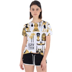 Egypt Symbols Decorative Icons Set Open Back Sport Tee by Wegoenart