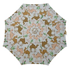 Camels Cactus Desert Pattern Straight Umbrellas by Wegoenart