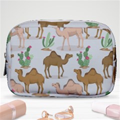 Camels Cactus Desert Pattern Make Up Pouch (small) by Wegoenart