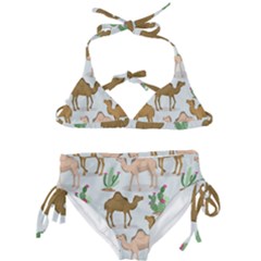 Camels Cactus Desert Pattern Kids  Classic Bikini Set by Wegoenart